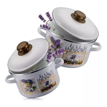 Набор кастрюль Regent inox Lavanda, 2 л, 3 л, цвет белый