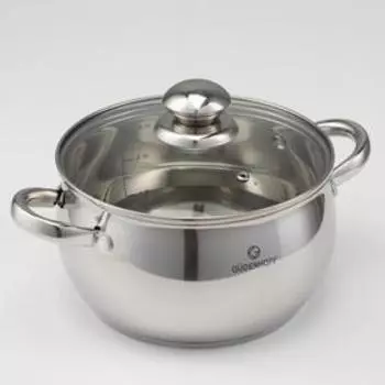 Набор кастрюль «Сильвер», 4 шт: 2,1 л, 2,9 л, 3,9 л, 6,6 л, d=16 см, d=18 см, d=20 см, d=24 см, хромированные ручки