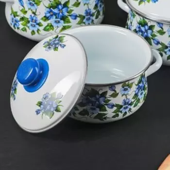 Набор кастрюль «Забава», 3 шт: 2 л, 3 л, 4 л, цвет голубой