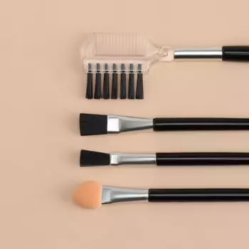 Кисти для макияжа, набор - 4 шт., чёрная