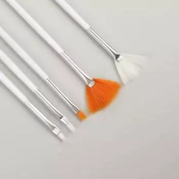 Набор кистей для наращивания и дизайна ногтей, 15 шт, белый