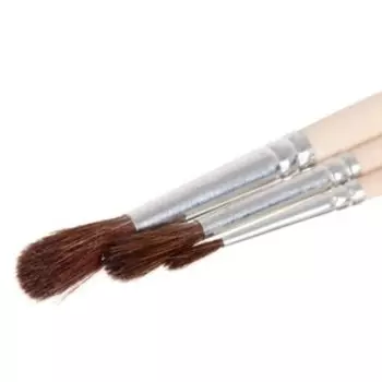 Набор кистей Пони 3 штуки, Calligrata №1 (круглые №: 1, 3, 5), деревянная ручка