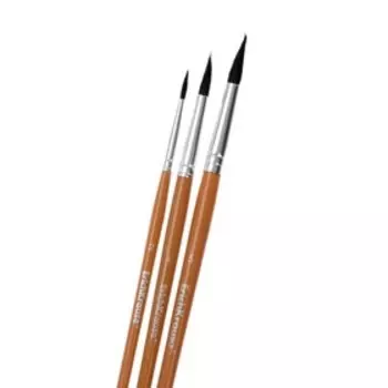 Набор кистей, щетина, 3 штуки, ErichKrause для акварели и гуаши, блистер