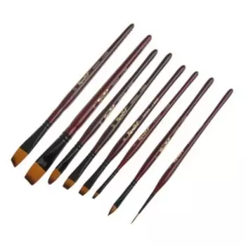 Набор кистей Синтетика 8 штук Roubloff базовый "Хобби" НБХ, блистер