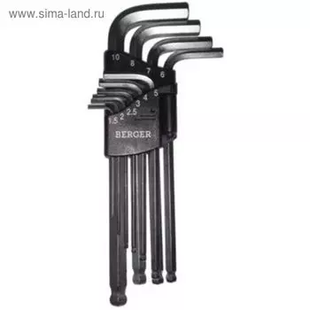 Набор ключей BERGER, шестигранных, 10 предметов
