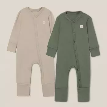 Набор комбинезонов 2 шт. SL HOME рост 74-80 см, цв. оливковый/бежевый