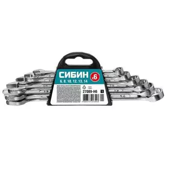 Набор комбинированных гаечных ключей "СИБИН" 27089-H6_z01, 6 - 14 мм, 6 штук