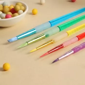 Набор кондитерских кисточек для декорирования Доляна «Радуга», 196 см, 5 шт