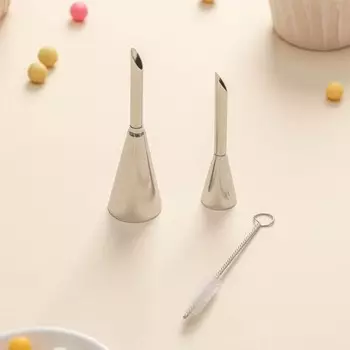 Набор насадок кондитерских с ёршиком Доляна, 3 шт., d=2.5/1.7 см