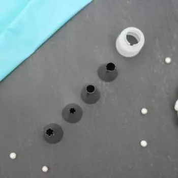 Набор кондитерский, 6 предметов: адаптер, мешок, 4 насадки d=1.8 см, бирюзовый