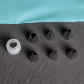 Набор кондитерский Доляна, 8 предметов: 6 насадок d=1.5 см, мешок 26 см, адаптер, насадки МИКС