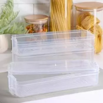 Набор контейнеров для хранения продуктов, 3 шт, 30×12×18,5 см, цвет прозрачный