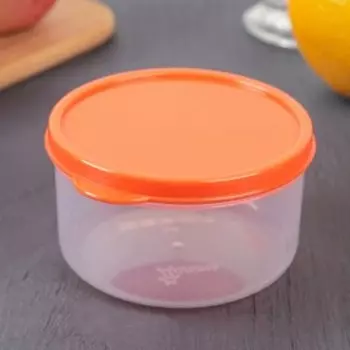 Набор контейнеров пищевых круглых Доляна, 3 шт: 150 мл, 300 мл, 500 мл, цвет оранжевый