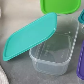 Набор пищевых контейнеров «Радуга», 5 шт: 250 мл, 450 мл, 800 мл, 1,3 л, 2,1 л, цвет микс