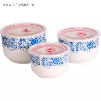 Набор контейнеров, жаропрочная керамика, 3 шт.: 760 мл, 1100 мл, 1700 мл