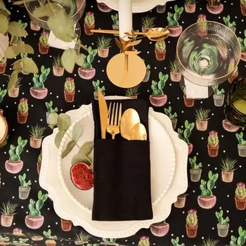 Набор конвертов для приборов Home collection black-2 шт., 2210 см, 45% лён, 55% хлопок