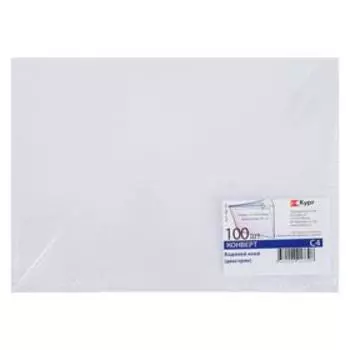 Набор конвертов С4 229 х 324 мм, без подсказа, без окна, клей, 90 г/м2, 100 штук