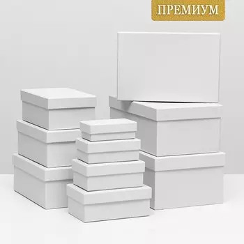 Набор коробок 10 в 1 30,5 х 20 х 13 - 12 х 6,5 х 4 см Белый