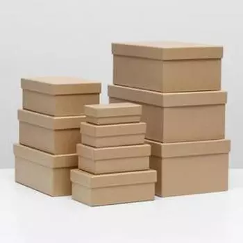 Набор коробок 10 в 1 30,5 х 20 х 13 - 12 х 6,5 х 4 см Крафт
