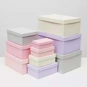 Набор коробок 10 в 1 "Дымка", 30,5 х 20 х 13 - 12 х 6,5 х 4 см