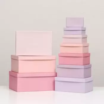 Набор коробок 10 в 1 Нежный 30,5х20х13 - 12х6,5х4 см