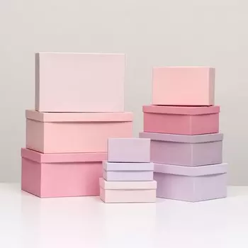 Набор коробок 10 в 1 Нежный 30,5х20х13 - 12х6,5х4 см