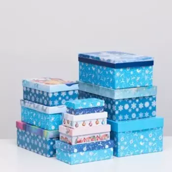 Набор коробок 10 в 1 "Новогодний микс", 30,5 х 20 х 13 - 12 х 6,5 х 4 см