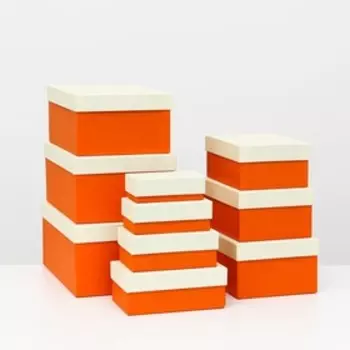 Набор коробок 10 в 1, "Радуга" оранжевый, 12,9 x 7,4 x 4,5-31,4 x 20,9 x 13,5 см