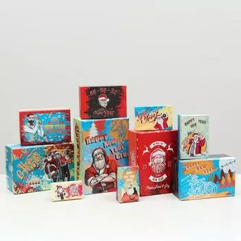 Набор коробок 10 в 1 "Санта", 30,5 х 20 х 13 - 12 х 6,5 х 4 см
