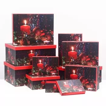 Набор Коробок 10 в 1 "Свеча" 37,5 х 29 х 16 - 19 х 13 х 7,5 см