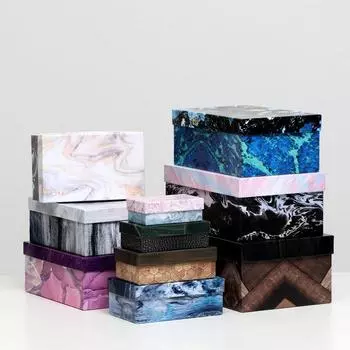 Набор коробок 10 в 1 "Текстуры-2", 30,5 х 20 х 13 - 12 х 6,5 х 4 см