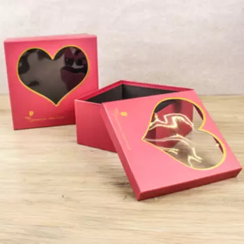 Набор коробок 2 в 1 с окном, 25,5 х 25,5 х 13 - 23,5 х 23,5 х 12 см