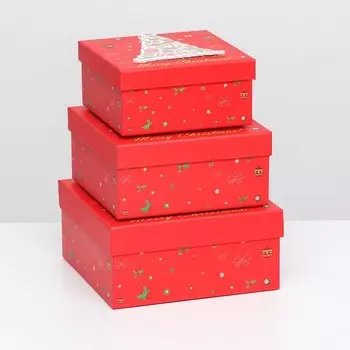 Набор коробок 3 в 1 15,5х15,5х7,5 — 18х18х8,5 — 20х20х9,5 см.