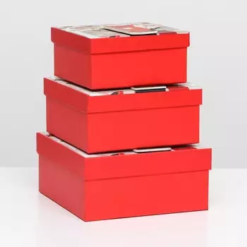 Набор коробок 3 в 1 15,5х15,5х7,5 — 18х18х8,5 — 20х20х9,5 см.