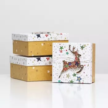 Набор коробок 3 в 1 15,5х15,5х7,5 — 18х18х8,5 — 20х20х9,5 см.