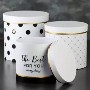 Набор коробок 3 в 1, 19,5 х 19,5 х 19 - 15,5 х 15,5 х 15 см