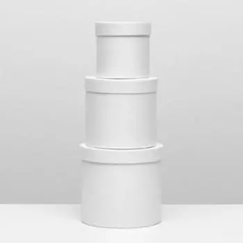 Набор коробок 3 в 1, белый, 18 х 18 х 17 - 12 х 12 х 12 см