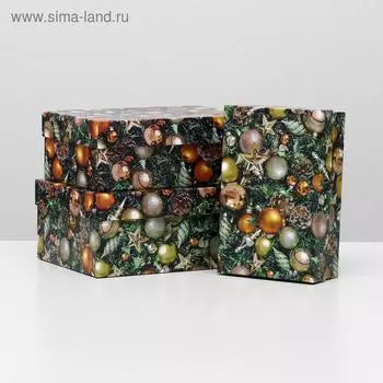Набор коробок 3 в 1 "Елочные украшения", 23 х 16 х 9,5 - 19 х 12 х 6,5 см