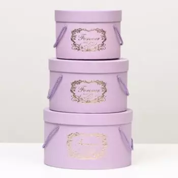 Набор коробок 3 в 1 круглые 25*25*15/22*22*14,5/19*19*13 см