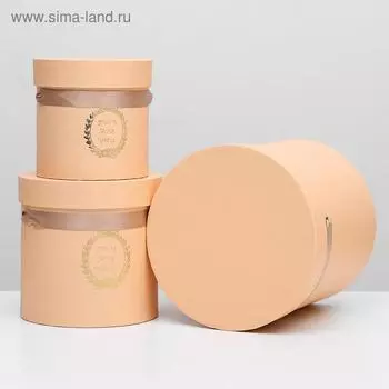 Набор коробок 3 в 1, персиковый, 20 х 20 х 20 -13 х 13 х 13 см