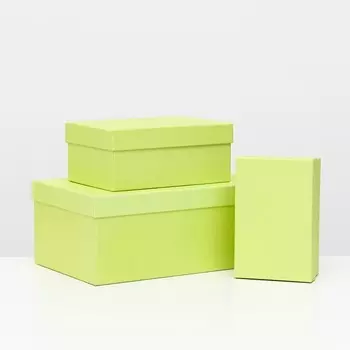 Набор коробок 3 в 1 "Радуга" фисташковый, 18,4 х 11,9 х 7,5-31,4 х 20,9 х 13,5 см