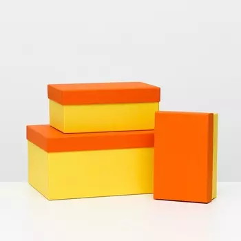 Набор коробок 3 в 1 "Радуга" желтый, 18.4х11.9х7.5-31.4х20.9х13.5 см