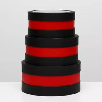 Набор коробок 3 в 1 с окном, чёрный, 25 х 25 х 12 - 20 х 20 х 10 см