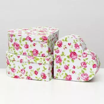 Набор коробок 3 в 1 "Сердца", 28.5 x 26 x 11 - 3.5 x 21 x 8.5 см