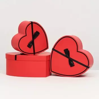Набор подарочных коробок сердце 3 в 1, L:272712cm M:23.52311cm S:191910cm