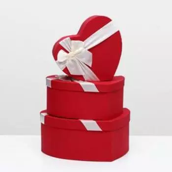 Набор коробок 3 в 1 "Сердце", красный, 31 х 29 х 13 - 23 х 20 х 10 см