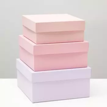 Набор коробок 3 в 1 "Сладкая вата", 19 х 19 х 9,5 - 15,5 х 15,5 х 6,5 см