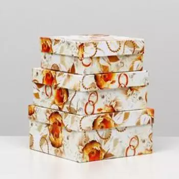 Набор коробок 3 в 1 "Свадьба 2", 19 х 19 х 9,5 - 15,5 х 15,5 х 6,5 см