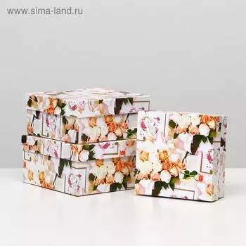 Набор коробок 3 в 1 "Свадьба 4", 19 х 19 х 9,5 - 15,5 х 15,5 х 6,5 см