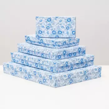 Набор коробок 5 в 1 "Гжель", 40 х 30 х 5 - 20 х 10 х 3 см